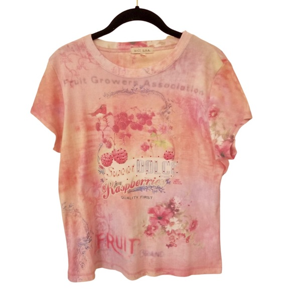 XCIT USA Tops - XCIT USA Raspberries Tee T-Shirt XL Pink Flowers